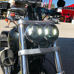 Hogworkz Hogworkz Black LED 4.65" Blackout Headlight Headlamp Harley Dyna Fat Bob 08-17