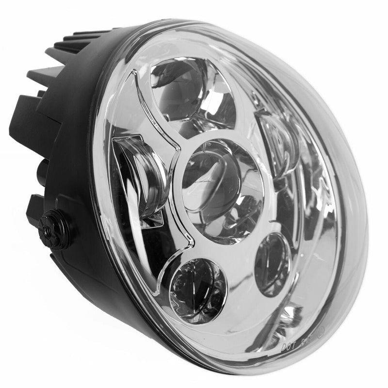 Hogworkz Chrome White Light LED Headlight Headlamp Light Harley V