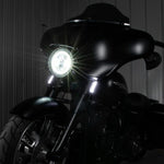 Hogworkz Hogworkz LED Billet Fork DRL Turn Signals Lights Chrome CNC Harley Touring 1994+
