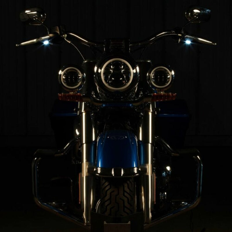 Hogworkz Hogworkz LED Handlebar DRL Turn Signals Lights Chrome 60" Wire Harley Davidson
