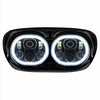 Hogworkz Hogworkz White LED Black Dual Visionz Halomaker Headlight Lamp Harley FLTR 98-13