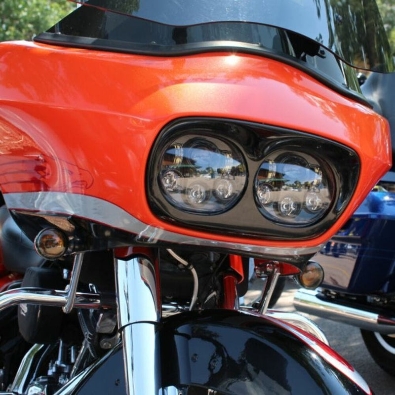 Hogworkz Hogworkz White LED Blackout Dual Visionz Head Light Lamp 75W Harley FLTR 98-13