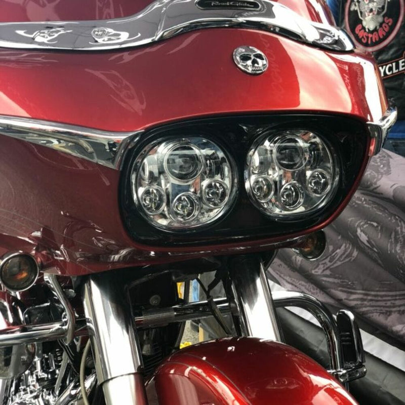 Hogworkz Hogworkz White LED Chrome Dual Vision Halomaker Headlight Lamp Harley FLTR 98-13
