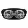 Hogworkz Hogworkz White LED Chrome Dual Visionz Head Light Lamp 75W Harley FLTR 98-13