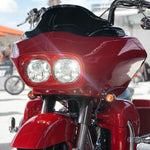Hogworkz Hogworkz White LED Chrome Dual Visionz Head Light Lamp 75W Harley FLTR 98-13
