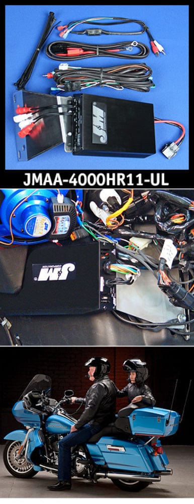 J&M Corp Audio Systems J&M Performance Series 400w 4-Ch Amplifier Amp Kit Fairing Harley FLTRU 2011-13