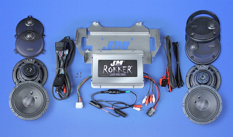 J&M Corp Audio Systems J&M ROKKER XXR Extreme 800w 4-Speaker Amp Install Kit 14-20 Harley Ultra Limited