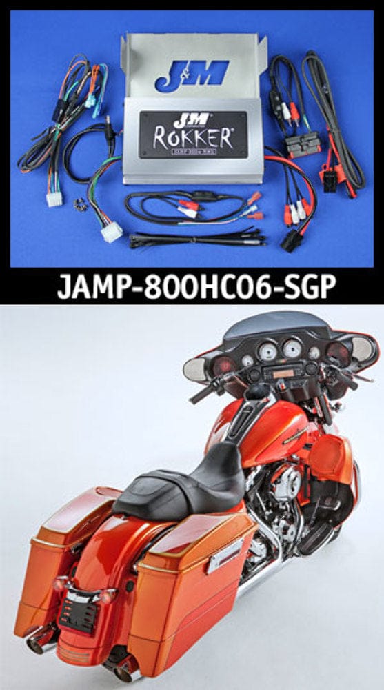 J&M Corp Audio Systems J&M Rokker XXRP 800w 4-Channel Programmable Amp Rear Lower Kit Harley 06-13 FLHX