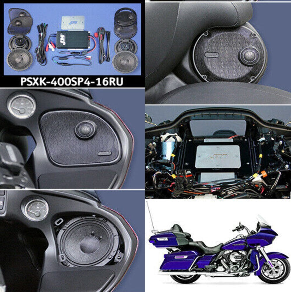 J&M Corp Audio Systems JM Performance Series 400w RMS 4 Speaker Amp Install Kit 16-20 Harley FLTR Ultra