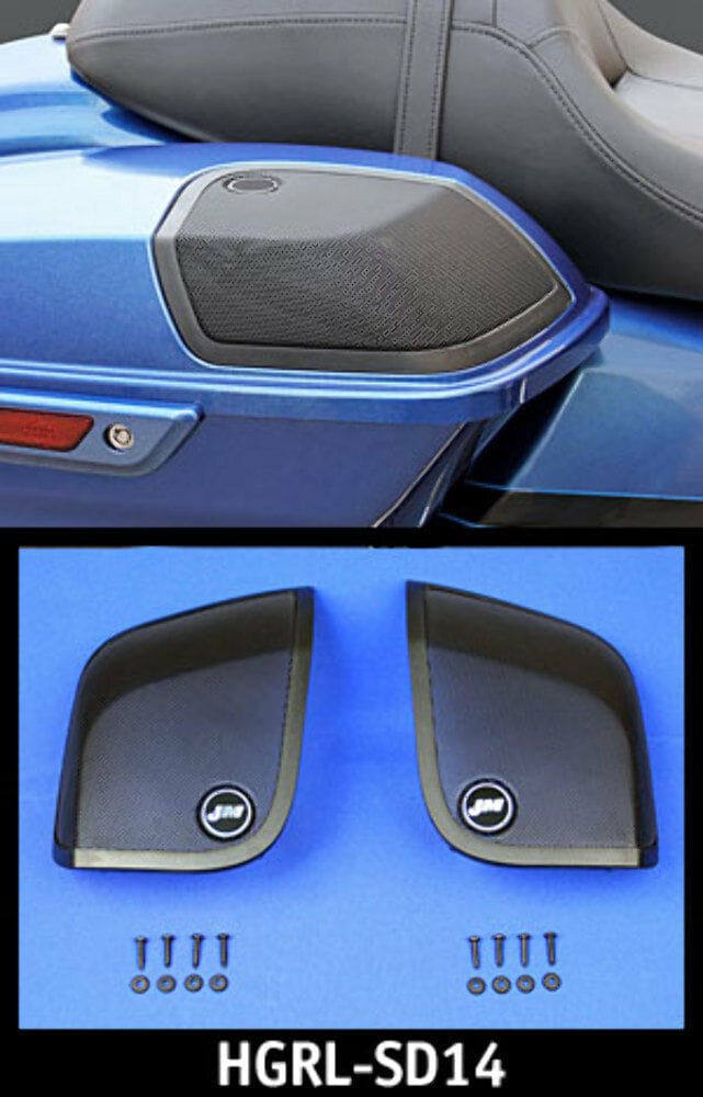 J&M Corp Other Motorcycle Accessories J&M Corp Rear Saddlebag Lid Speaker Grill Set 2014-2020 Harley BadDad Touring