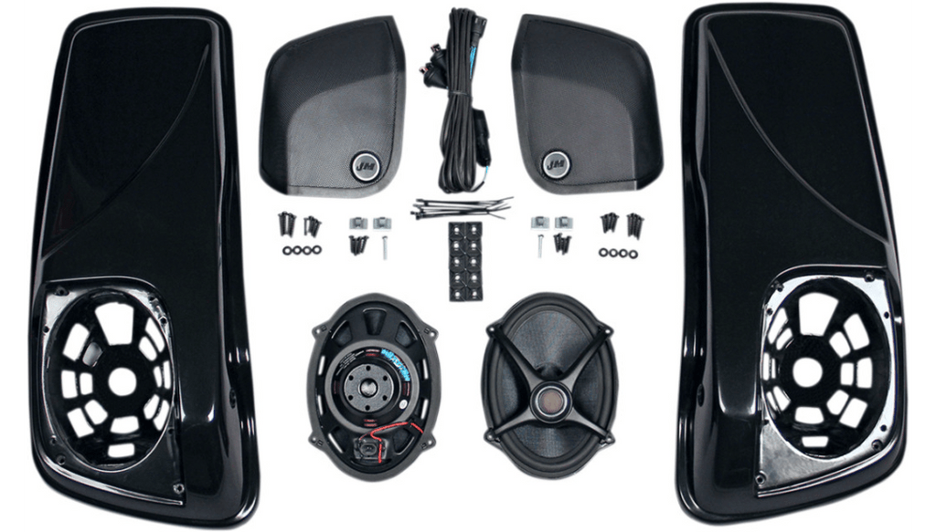 J&M Corp Other Motorcycle Accessories J&M Rokker XXR 5x7 Plug & Play Saddlebag Lids Speakers Kit Harley Touring 14-19