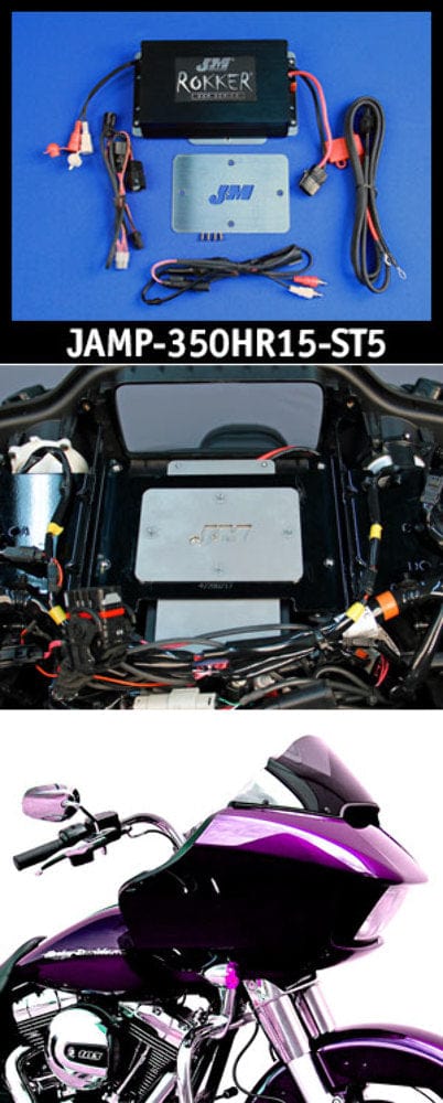J&M Corp Other Motorcycle Accessories J&M STAGE-5 ROKKER XXR 350w 2-Ch Amplifier Amp Kit Harley Road Glide Ultra 14-20