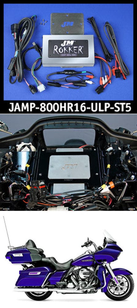 J&M Corp Other Motorcycle Accessories JM STAGE-5 ROKKER XXRP 800w 4-Ch Programmable Amp Kit Harley RoadGlide Ultra 16+