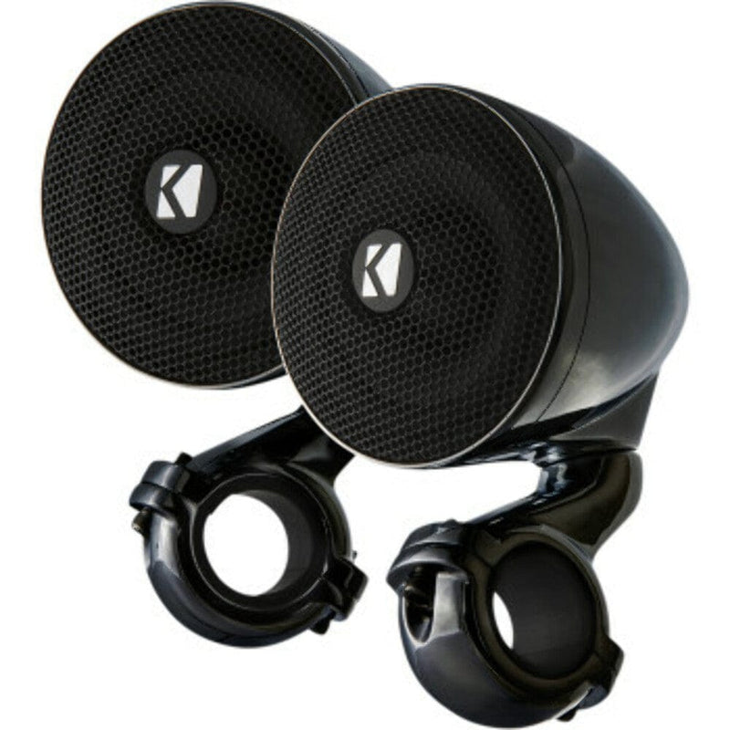 Kicker Kicker Universal Black Mini Speaker Kit 2 Black Pair Bluetooth Aux-In Harley