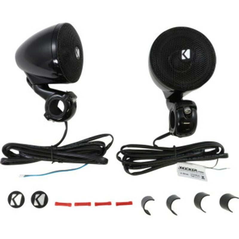 Kicker Kicker Universal Black Mini Speaker Kit 4 OHM Pair Bluetooth Aux-In Harley