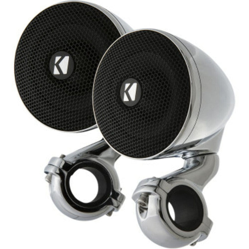 Kicker Kicker Universal Chrome Mini Speaker Kit 2 OHM Pair Bluetooth Aux-In Harley