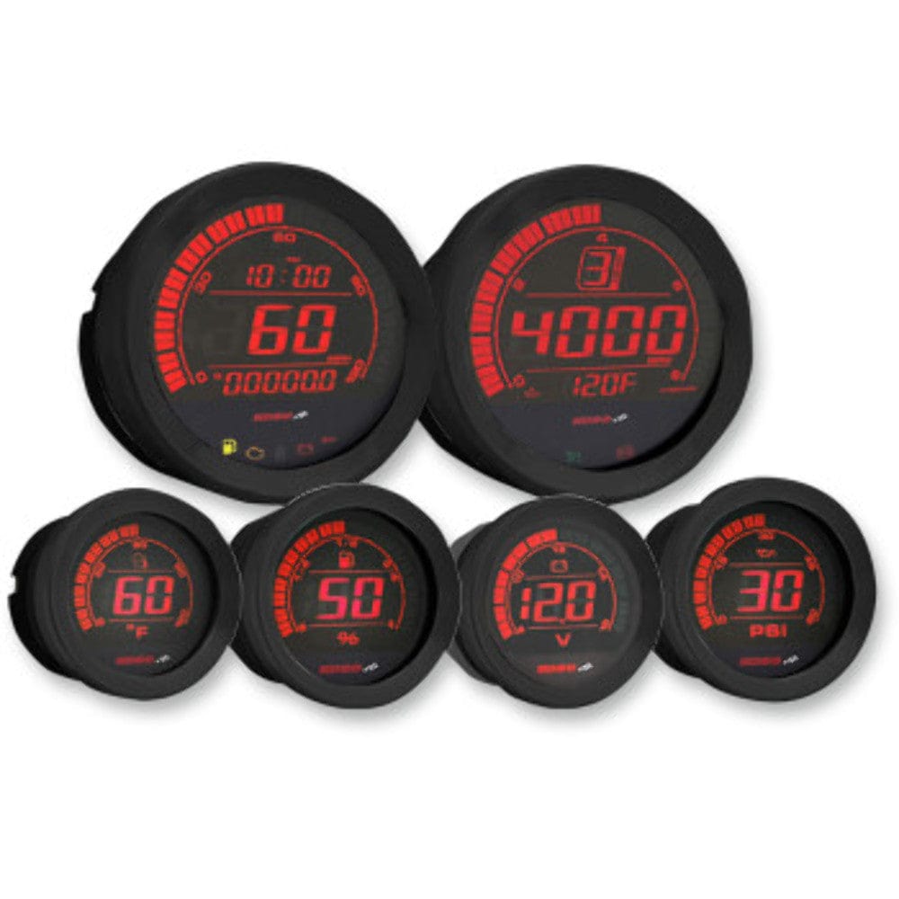 Koso North America Instrument Clusters Koso Black Digital HD-02- 6 Gauge Kit Set Upgrade 2004-2013 Harley Touring