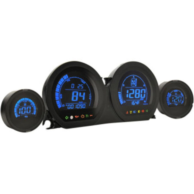 Koso North America Other Instruments & Gauges Koso North America HD-03 Four Piece Gauge Kit Blue Harley Touring 14-19