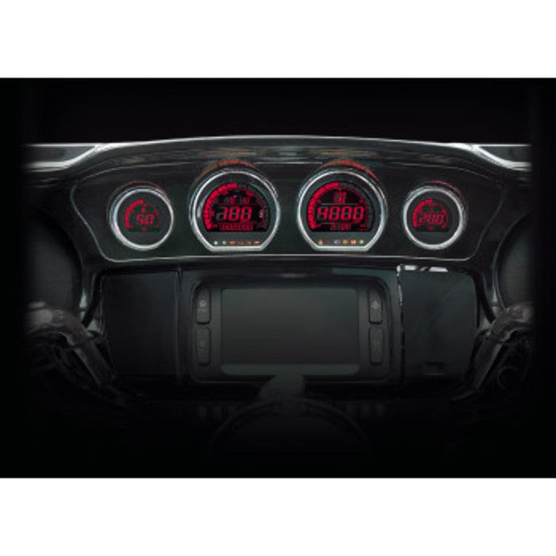 Koso North America Other Instruments & Gauges Koso North America HD-03L Four Piece Gauge Kit Red Harley Touring 14-19