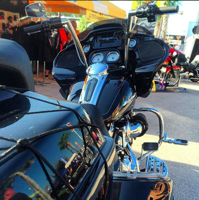 KST Kustoms Handlebars KST Kustoms Polished 10" Outlaw Handlebars Bars Harley FLTR Softail Dyna 1.25"