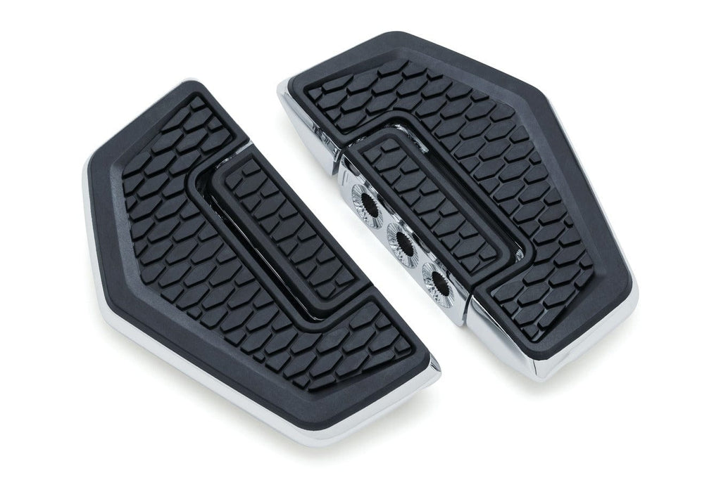 Kuryakyn Foot Pegs & Pedal Pads Kuryakyn Chrome Hex Folding Driver Passenger Foot Floor Boards Harley Universal