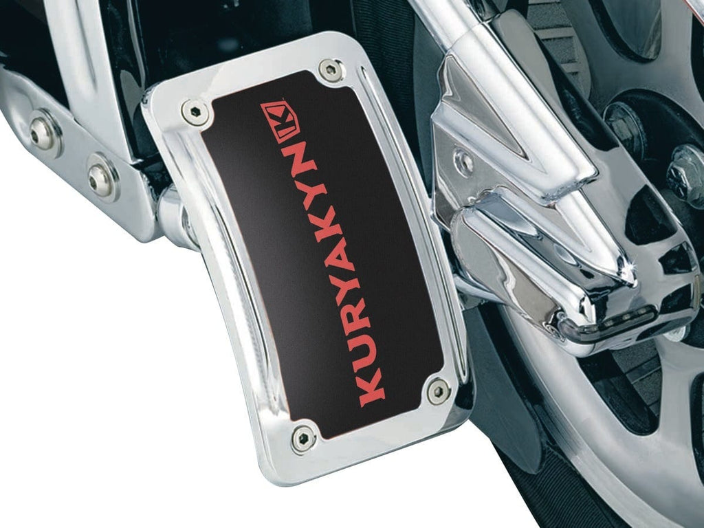 Kuryakyn License Plate Frames Kuryakyn Chrome Curved Vertical License Plate Side Mount Harley Custom Chopper
