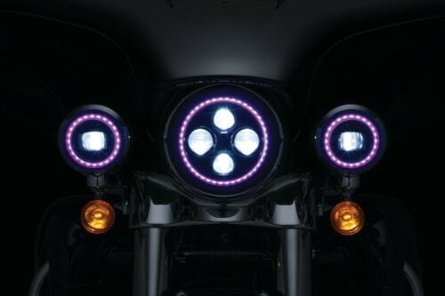 Kuryakyn Lighting Kuryakyn Orbit Prism 4.5" 4-1/2" LED Multi Color Halo Ring Passing Lights Harley