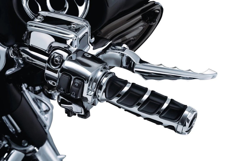 Kuryakyn Other Handlebars & Levers Kuryakyn Chrome Kinetic Hand Grips Dual Cable Throttle Rubber Harley XL Softail