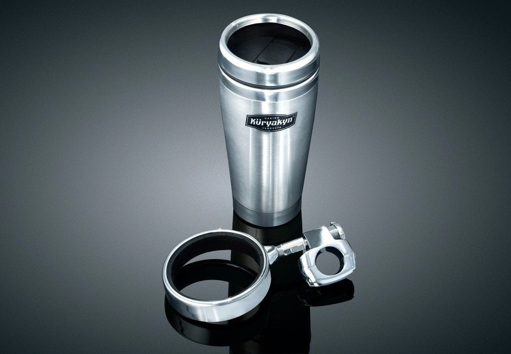 Kuryakyn Other Handlebars & Levers Kuryakyn Stainless Steel Coffee Mug Drink Holder 1" Handlebar Clamp Harley Dyna