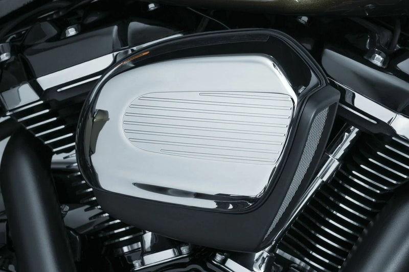 Kuryakyn Chrome Finned Air Cleaner Badge Accent Cover Harley Touring T ...