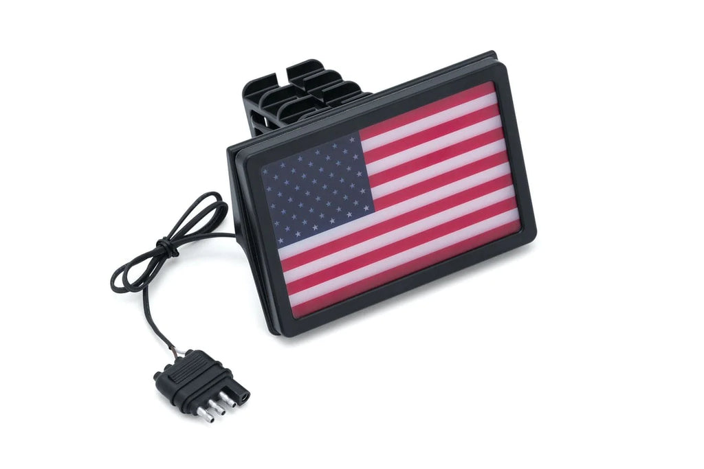 Kuryakyn Other Motorcycle Accessories Kuryakyn Freedom Flag USA LED Rear Black Receiver Hitch Cover Trailer Harley