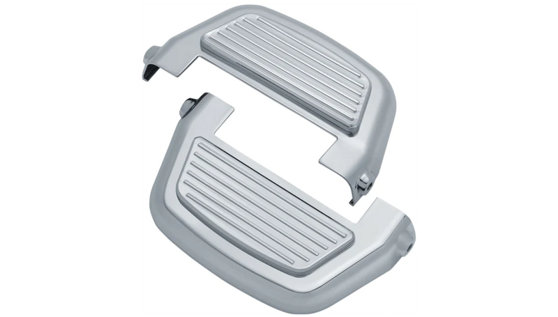 Kuryakyn Passenger Floorboard Inserts Covers Finned Chrome Bumper Pair Set Big Twin 99-17