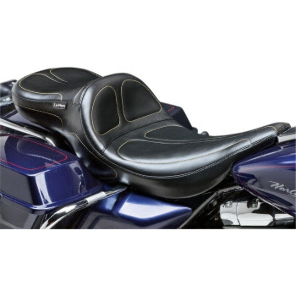 Le Pera Le Pera Maverick Stitched Black 2 Up Daddy Long Legs Seat Harley Touring 02-07