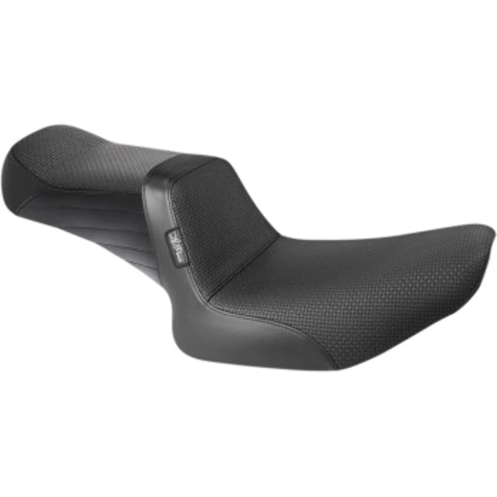 Le Pera Seats Le Pera Black Basket Weave Tailwhip 2 Up Foam Seat Harley Super Glide FXR 82-00