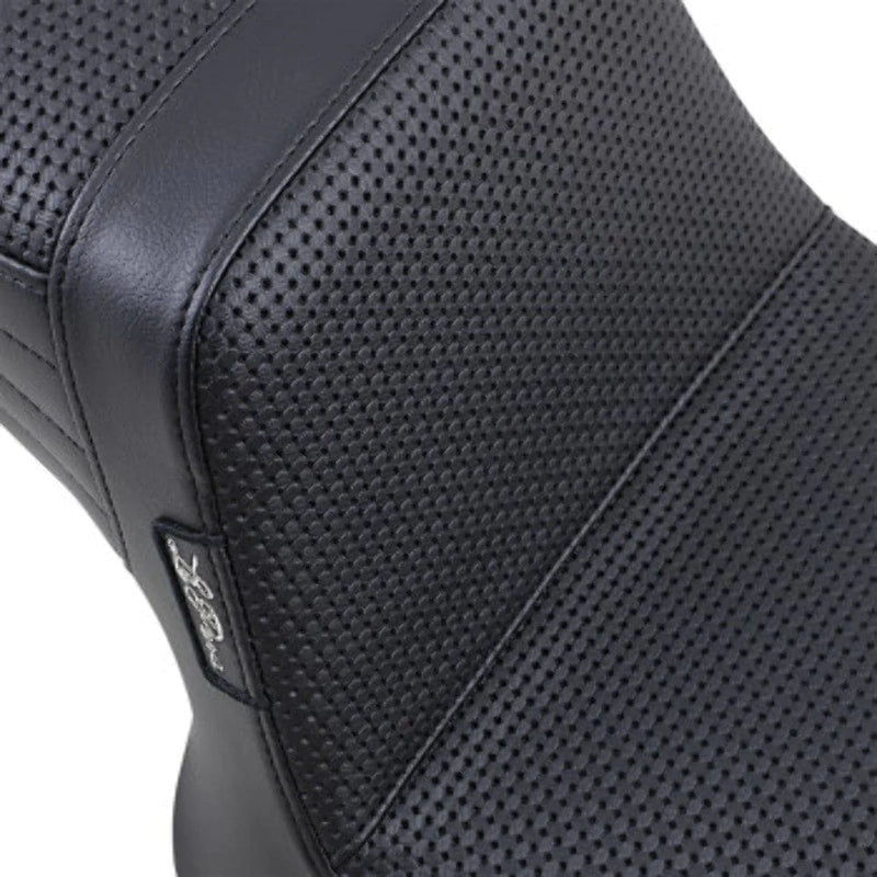 Le Pera Seats Le Pera Black Basket Weave Tailwhip 2 Up Foam Seat Harley Super Glide FXR 82-00