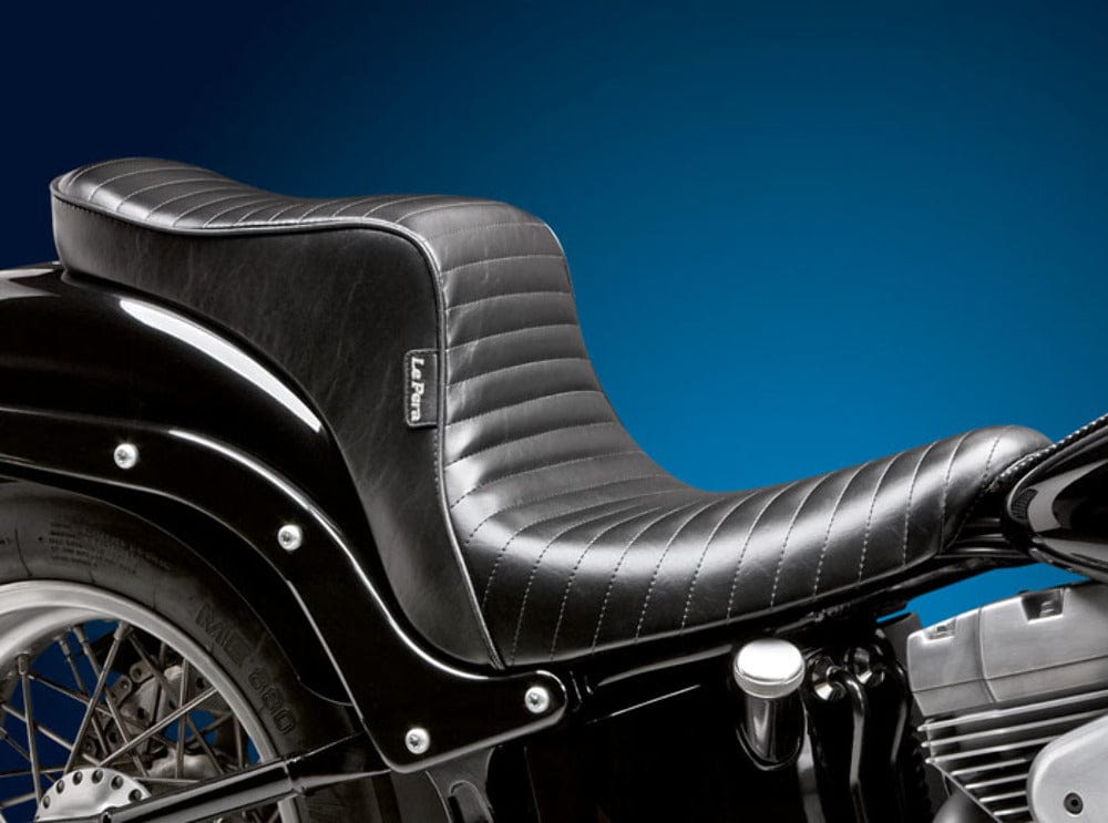 Le Pera Seats Le Pera Cherokee Seat Black Pleated 2 Up 18+ FXBB Harley Softail Street Bob