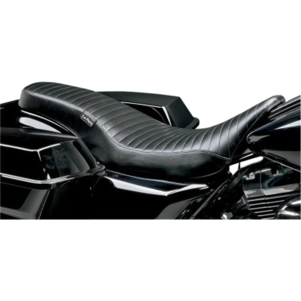Le Pera Seats Le Pera Cobra Pleated 2 Up One Piece Black Vinyl Chopper Seat 08+ Harley Touring