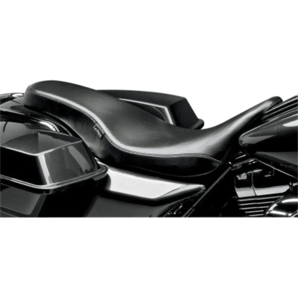 Le Pera Seats Le Pera Cobra Smooth 2 Up One Piece Black Vinyl Chopper Seat 08+ Harley Touring