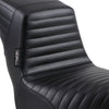 Le Pera Seats Le Pera Kickflip Pleated Black Vinyl Seat 2 Up Harley 18+ Softail FXLR FLSB M8