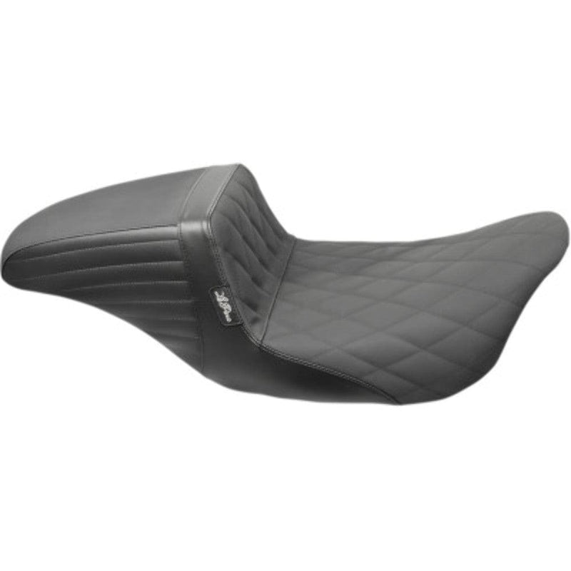 Le Pera Seats Le Pera Kickflip Vinyl Black Diamond Gripp Tape Seat 2 Up Harley 2008+ Touring