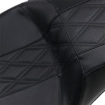 Le Pera Seats Le Pera Outcast 2 Up GT Black Perforated Double Diamond Seat Harley Touring 08+