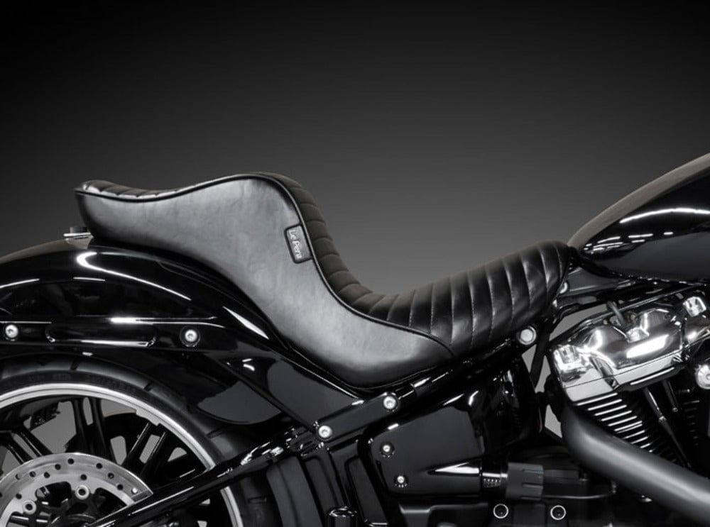 Le Pera Seats Le Pera Pleated Stitch Black Vinyl Cherokee Step 2 Up Seat Harley 18+ Softail