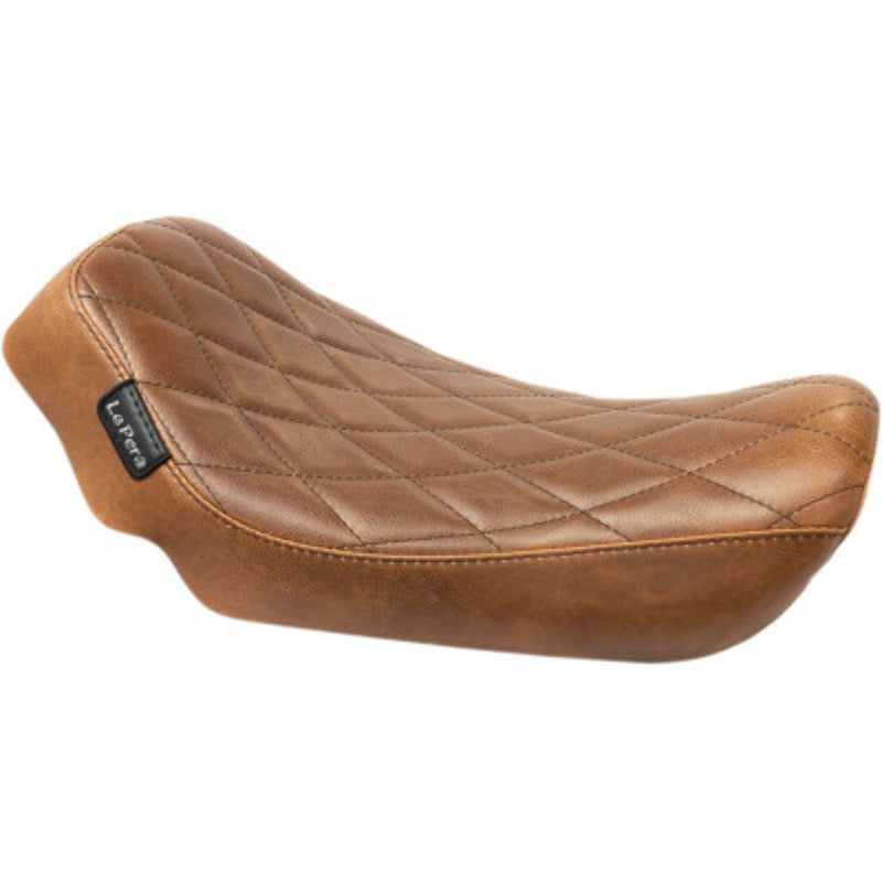 Le Pera Seats Le Pera Streaker Brown Diamond Stitch Low Profile Solo Seat Harley 06-17 Dyna