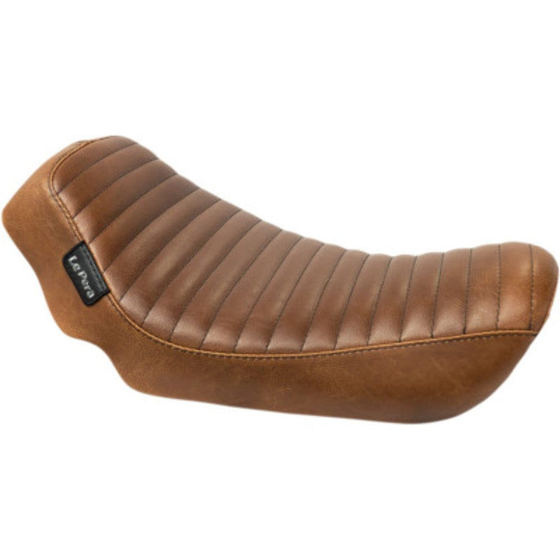 Le Pera Seats Le Pera Streaker Brown Pleated Low Profile Solo Driver Seat Harley 06-17 Dyna