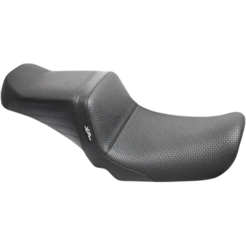 Le Pera Seats Le Pera TailWhip 2 Up Basket Weave Stitch Black Seat Street Harley Dyna FXD 06+