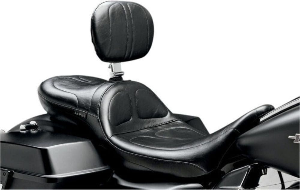 Le Pera Seats LePera Maverick Daddy Long Legs Seat Backrest 2 Up Touring 08-20 Harley Bagger