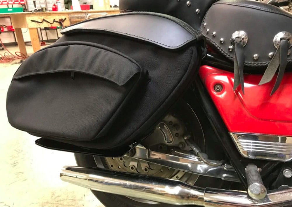 Leatherpros Saddlebags & Accessories Leatherpros V3 Retro FXDXT T-Sport Bags Harley FXR Nylon Leather Saddlebags Club