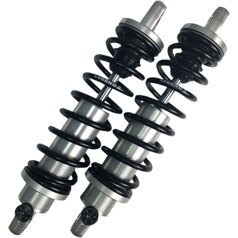 Legend Suspension Shocks Legend Revo-A Anodized Silver 13" Performance Coil Shocks Pair Harley Dyna 91-17