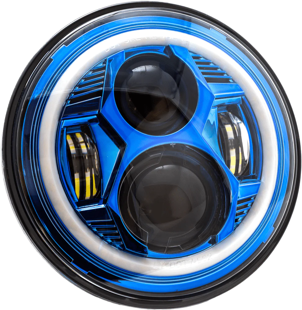 Letric Lighting Co Letric Lighting 7" Blue Premium LED Headlight Aluminum Housing DOT Harley