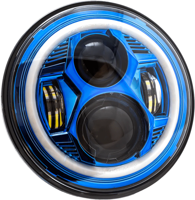 Letric Lighting Co Letric Lighting 7" Blue Premium LED Headlight Aluminum Housing DOT Harley